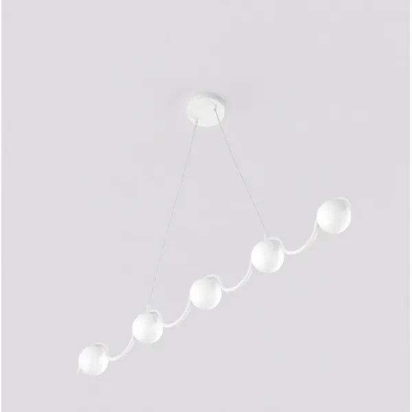 Lustră suspendată pe cablu SINUS, 5xG9/8W/230V, albă
