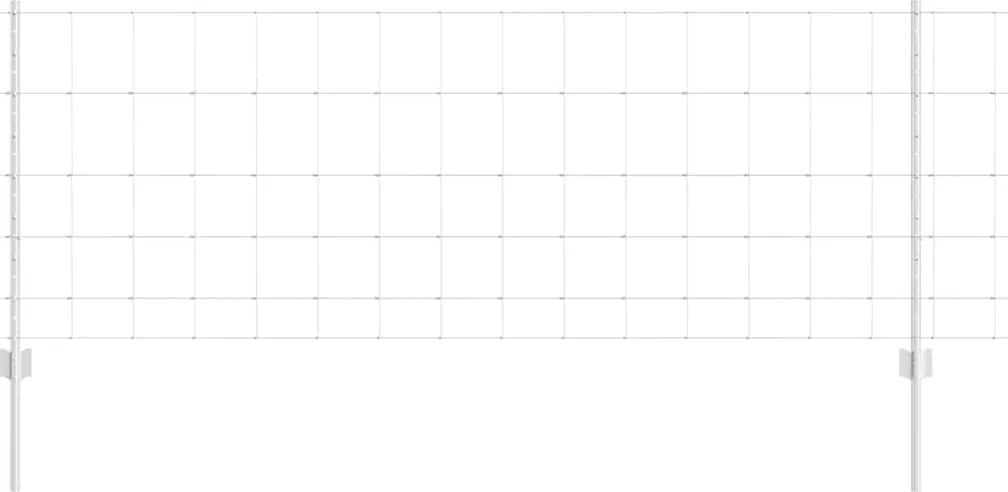 vidaXL Gard cu Stâlp Argintiu 0,8 x 25 m Oțel