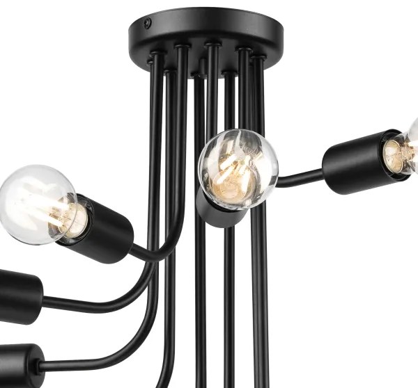 Lustră aplicată TRINITY 10xE27/15W/230V negru