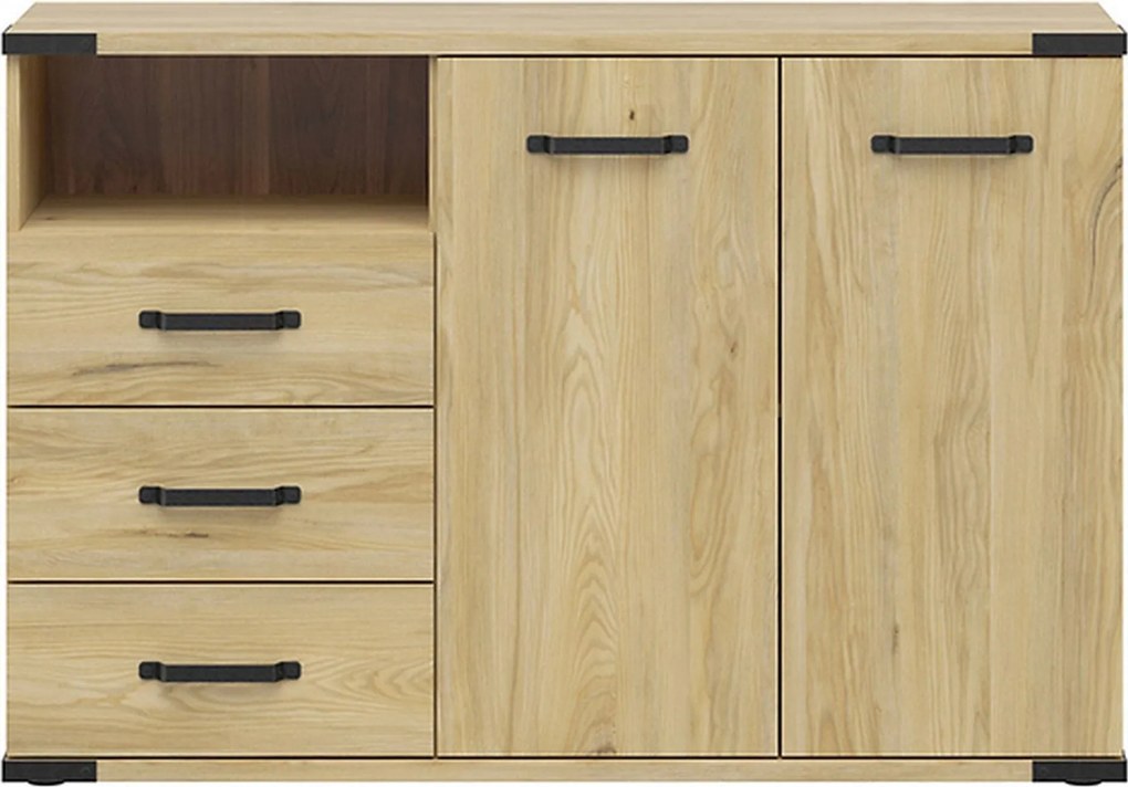 Comoda Lara, stejar, PAL, 130x40x88 cm