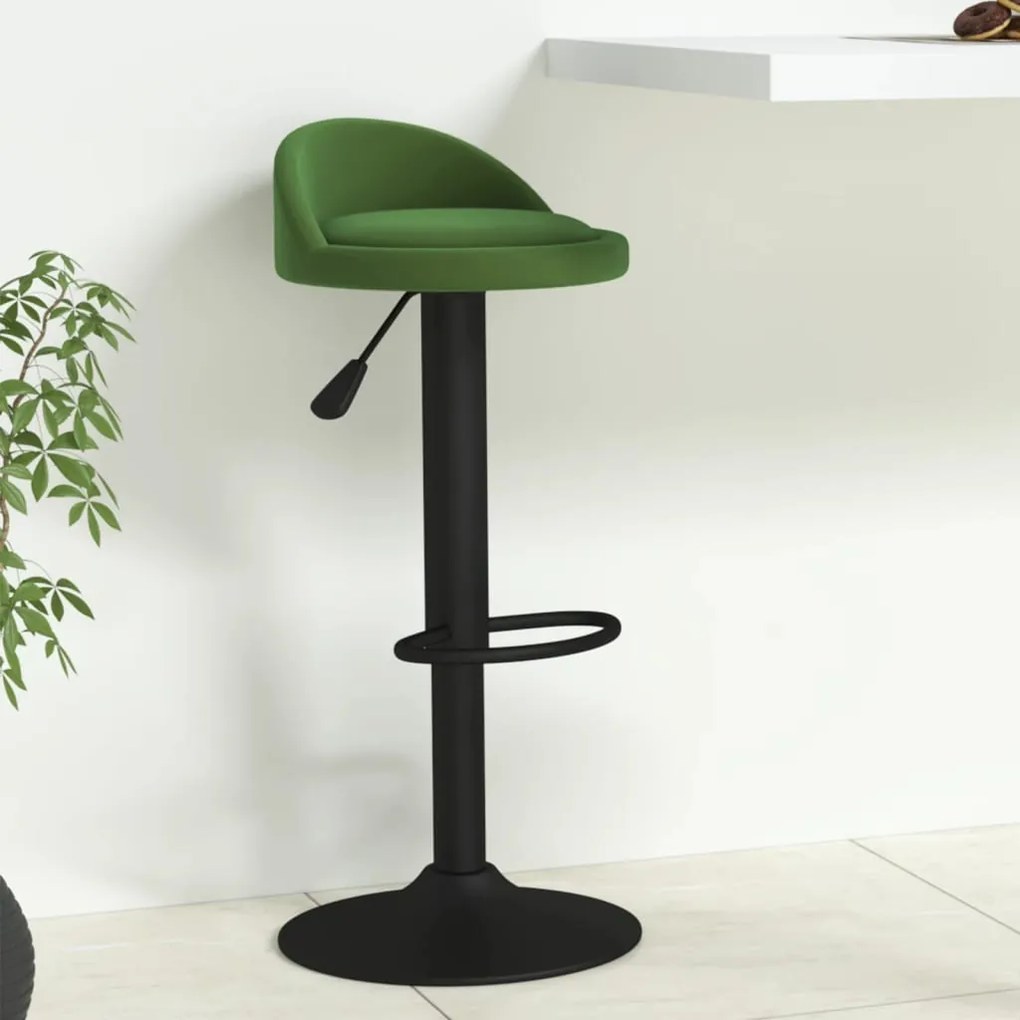 vidaXL Scaun de bar, verde închis, catifea