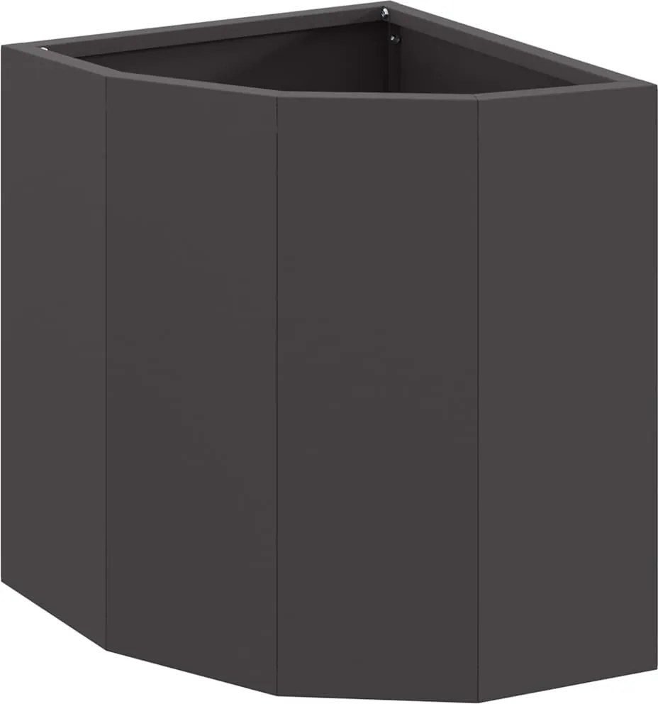 vidaXL Ghiveci de colț Negru 30 x 30 x 35 cm Oțel
