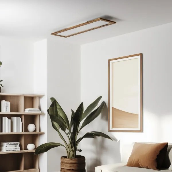 Plafonieră LED dimabilă Brilagi SLIMFRAME WOOD LED/58W/230V 124x34 cm + telecomandă