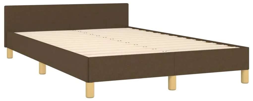 379537 vidaXL Cadru de pat cu tăblie, maro închis, 120x190cm, material textil
