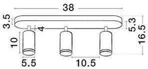 Plafoniera cu 3 Spoturi directionabile protectie IP44, MAO, NVL-9011419