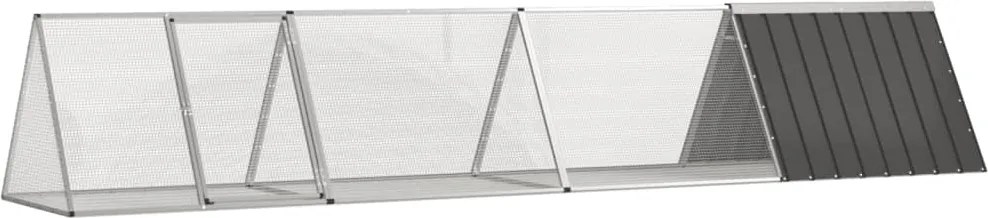 vidaXL Cușcă pentru iepuri, antracit 403,5x80,5x71 cm oțel galvanizat