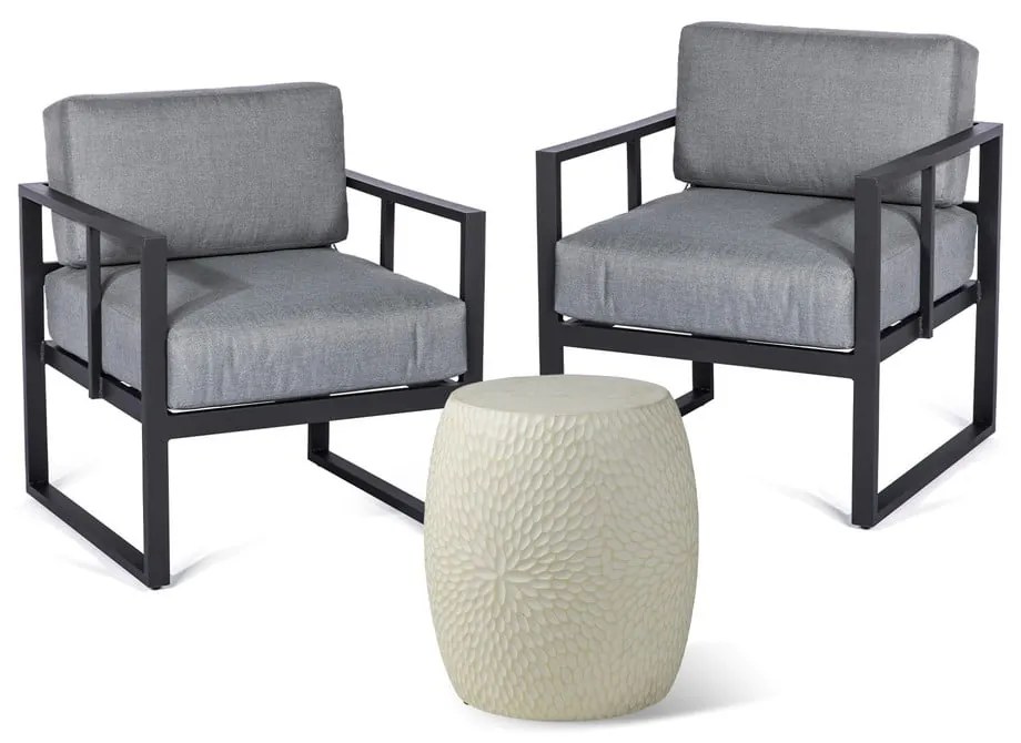 Set mobilier de grădină gri din aluminiu pentru 2 persoane – Bonami Essentials