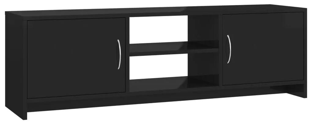 Comoda TV, negru extralucios, 120 x 30 x 37,5 cm, PAL 1, negru foarte lucios