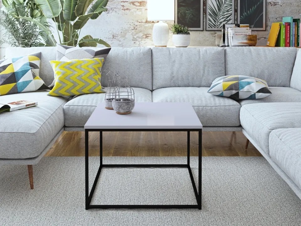 Masuta de cafea, 60x60 cm, BELRET, ADRK Furniture (Culoare: Negru / Negru)