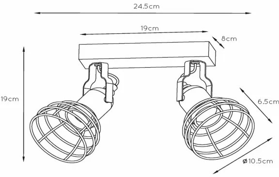 Spot Lucide 08927/02/35 POLA 2xE27/60W/230V albastru
