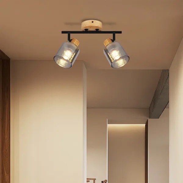 Brilagi - Spot HYGGE 2xE14/15W/230V lemn/fumuriu