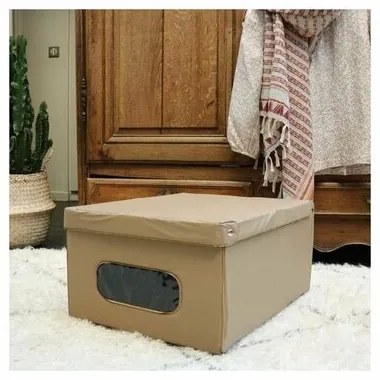 Compactor Cutie de depozitare pliabilă cu capac SMART, 50 x 40 x 25 cm, taupe