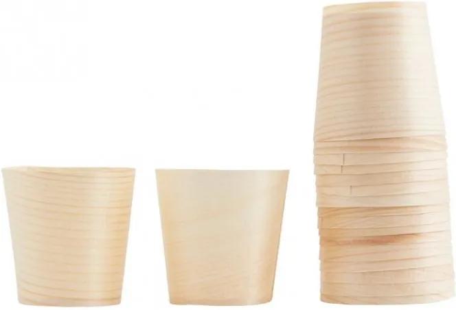 Set 24 pahare unifolosibile crem din lemn de pin Cupoa Nicolas Vahe
