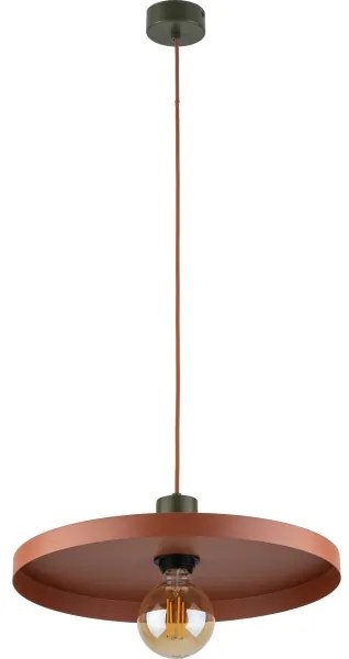 Lustră pe cablu SILA 1xE27/15W/230V d. 40 cm cărămidă/verde