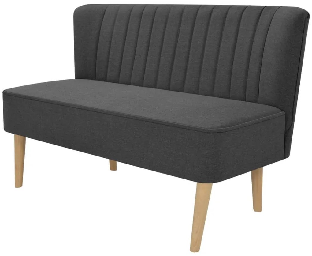 vidaXL Canapea din material textil, 117 x 55,5 x 77 cm, gri închis