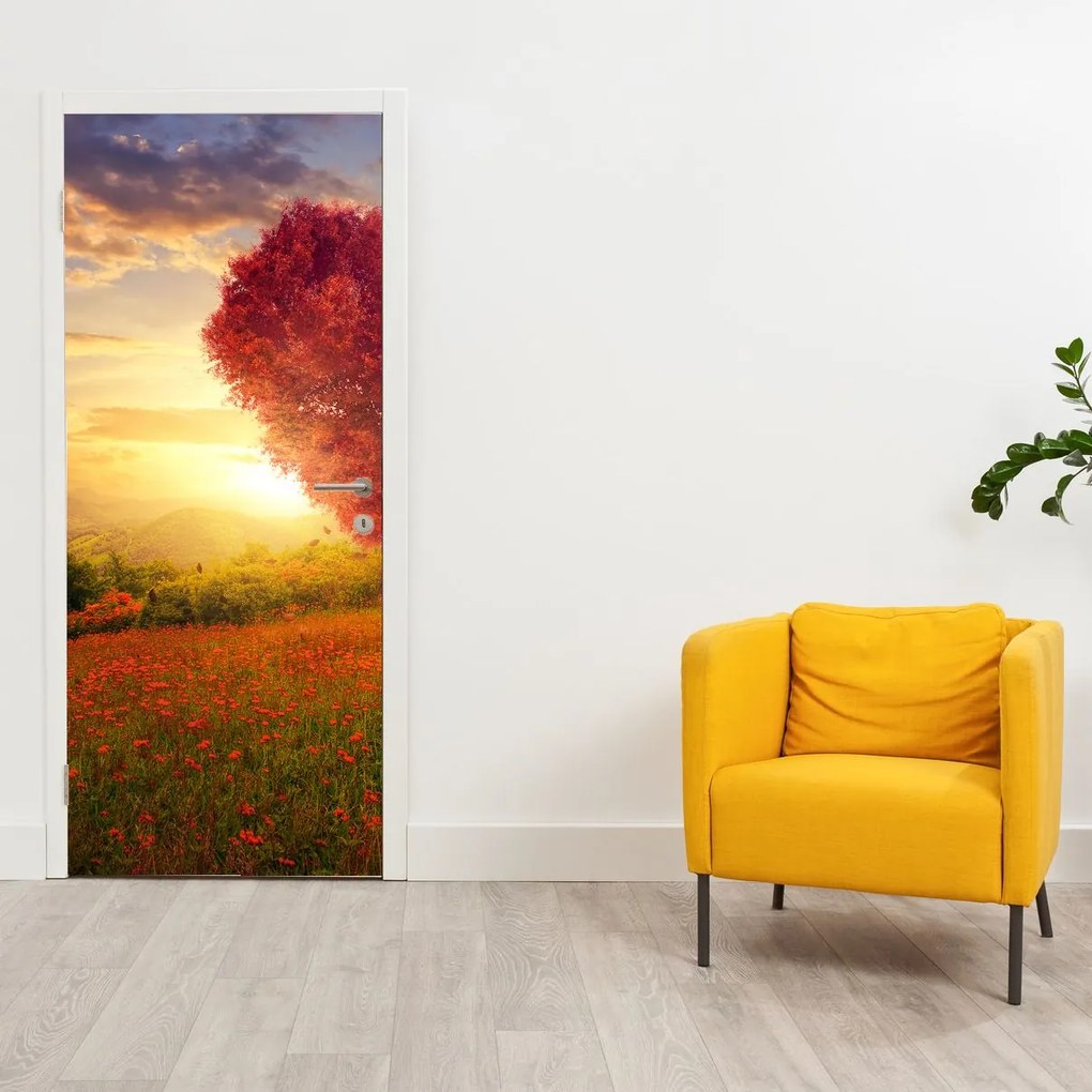 Fototapet pentru ușă - Copacul în formă de inimă (95x205cm)
