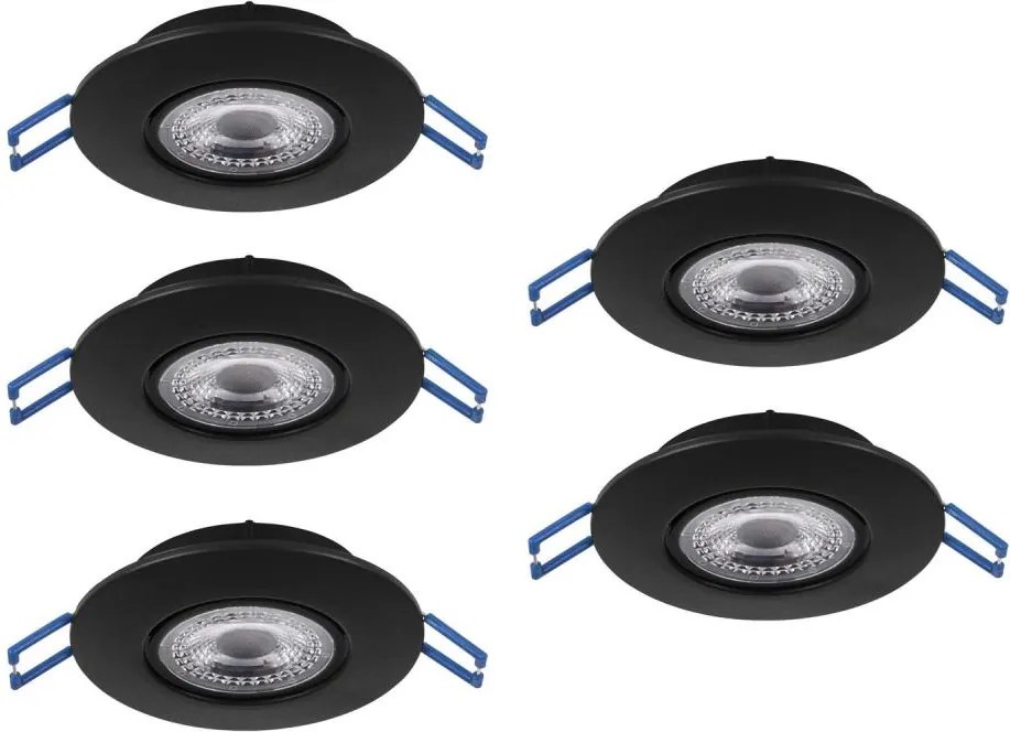 Eglo 300189 - Set 5x spoturi LED încastrate GEDREZ, 4,9 W, 230 V, Ø 9 cm, negru