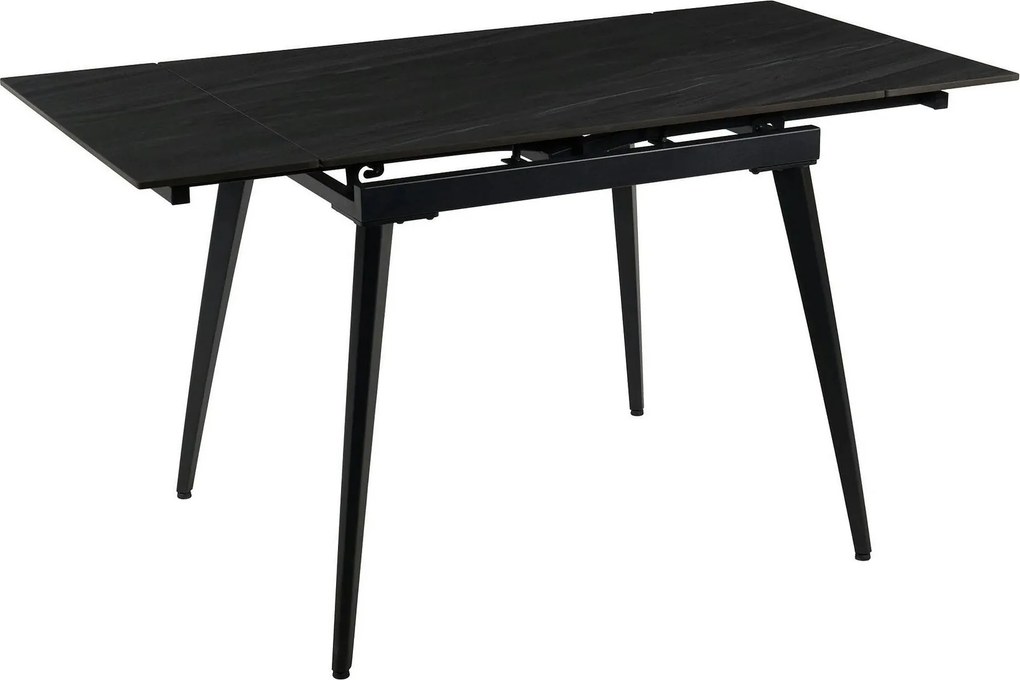 Masa extensibila REEF, gri antracit cu efect de piatra/negru, ceramica