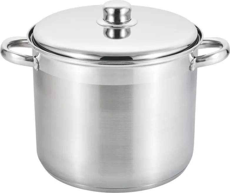 La mâna a doua: Oala adanca cu capac inox Rosberg R51211B22S, 22 cm, 7,2 l, Baza multistrat, Inductie, Otel inoxidabil