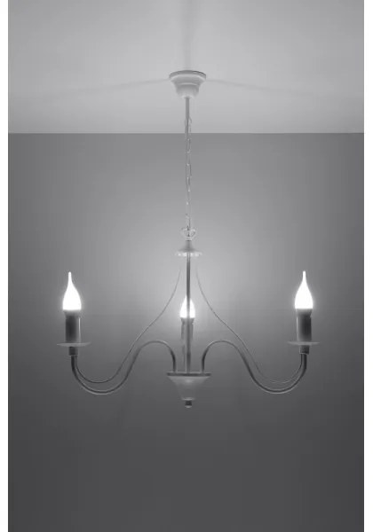 Lustră pe lanț MINERWA 3 3xE14/40W/230V alb