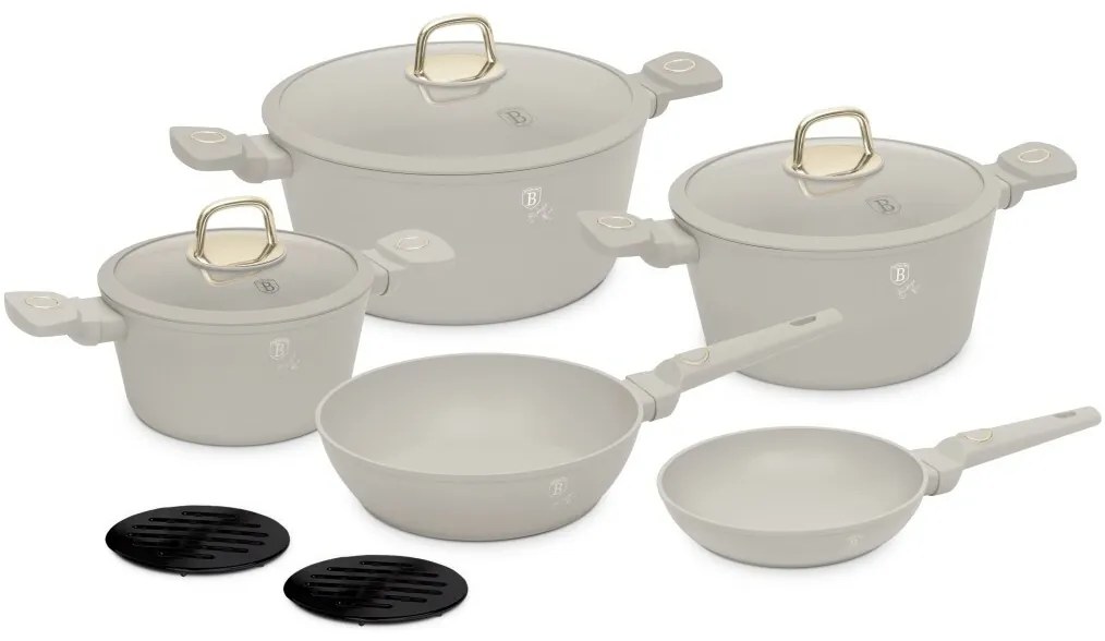 BerlingerHaus Set de 10 piese de vase cu suprafațădin titan Sahara