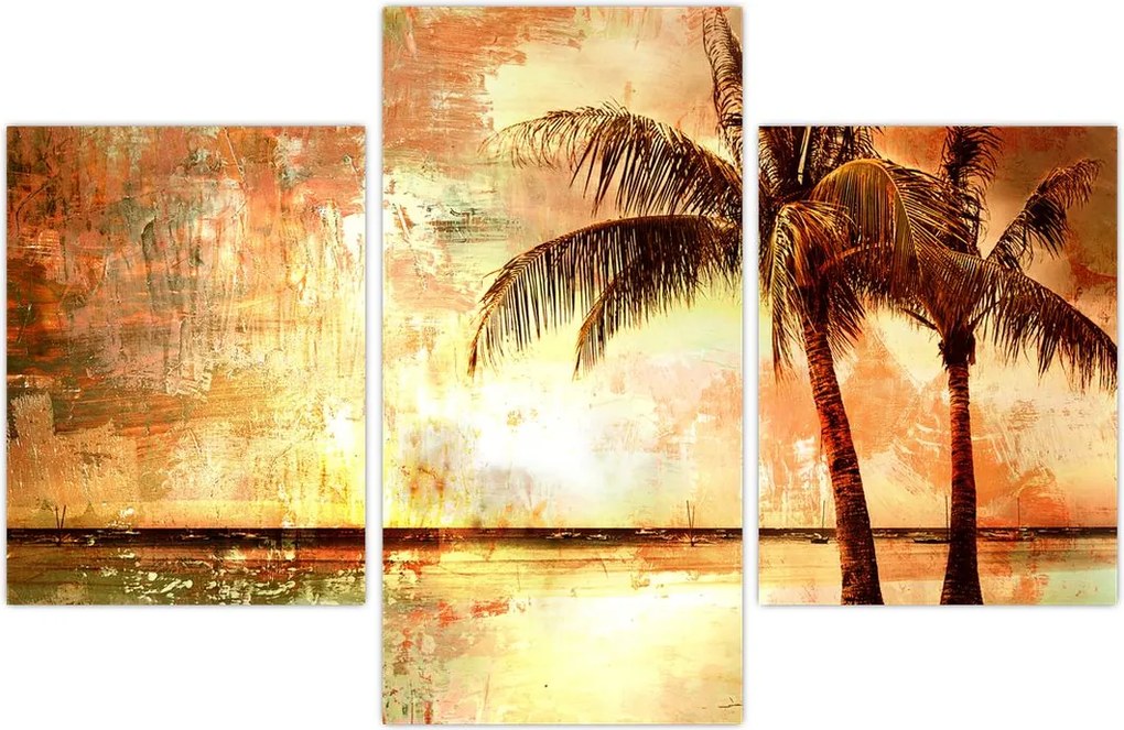 Tablou - Palmieri pe plajă (90x60 cm)