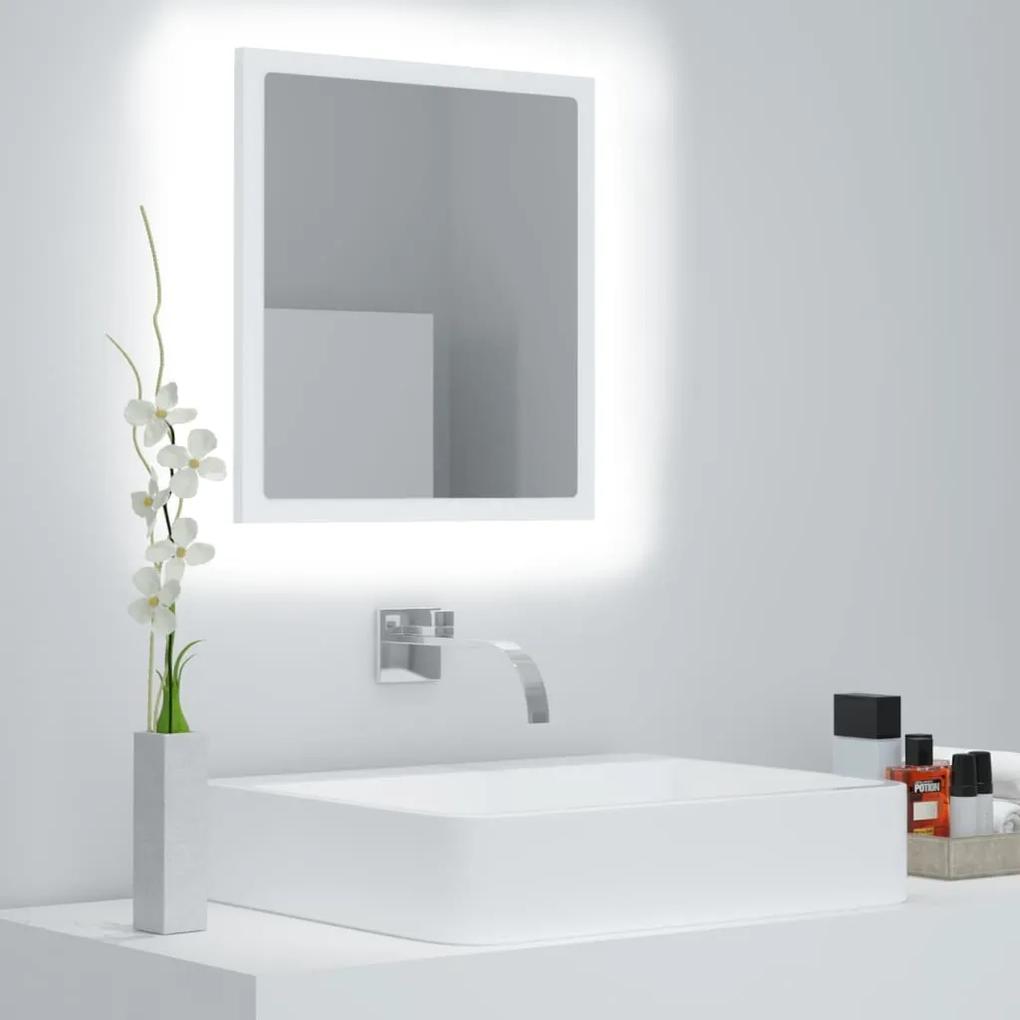 804908 vidaXL Oglindă de baie cu LED, alb, 40x8,5x37 cm, acril