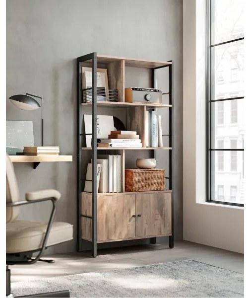 Bibliotecă NAVARO maro/negru