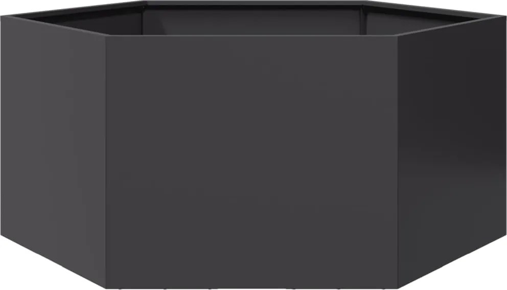 vidaXL Jardinieră de grădină negru 104x90x45 cm oțel hexagonal