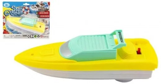 Barcă cu motor / Barcă 17x5cm plastic pe baterii