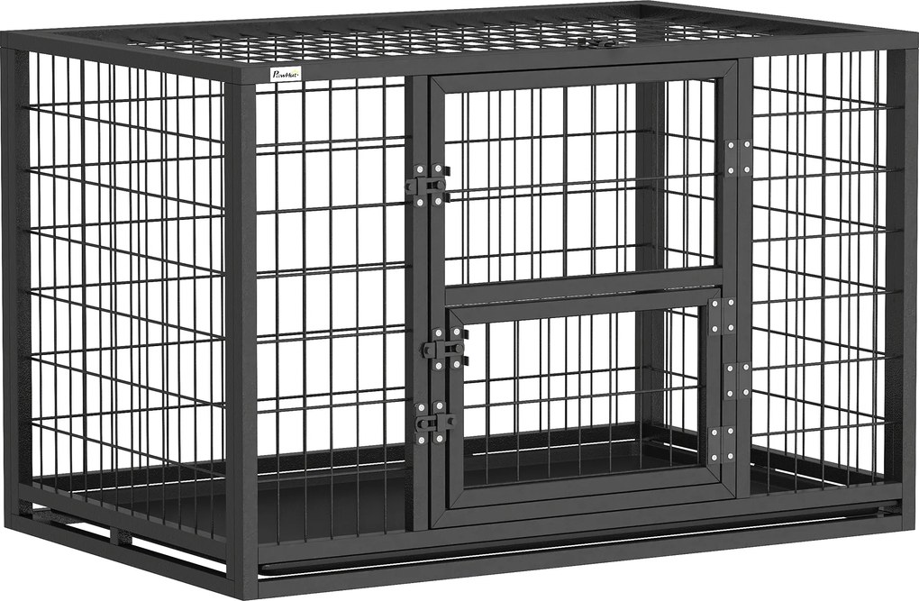 PawHut Cușcă pentru Câini Robusta, 94x60x64 cm, cu Tavă Detașabilă. | Aosom Romania