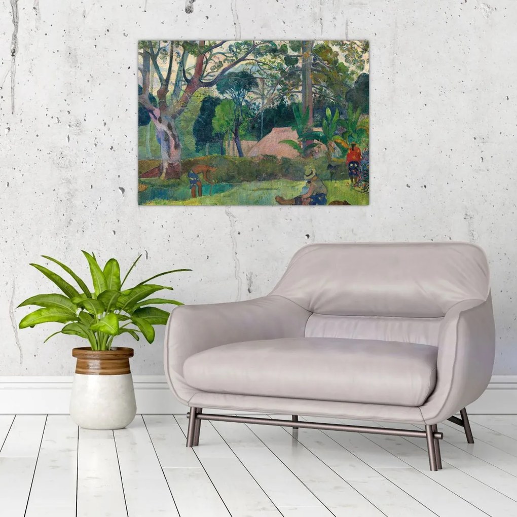 Tablou pe sticlă - Paul Gauguin, Te raau rahi (The Big Tree), reproducere (70x50 cm)