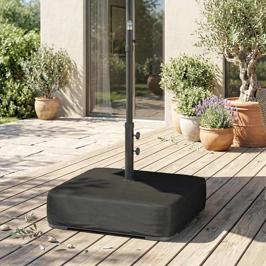 Outsunny Bază pentru Umbrelă Reumplibilă cu Nisip 80 kg/Nisip Umed 90 kg, pentru Tije de Ø48 mm, Negru | Aosom Romania