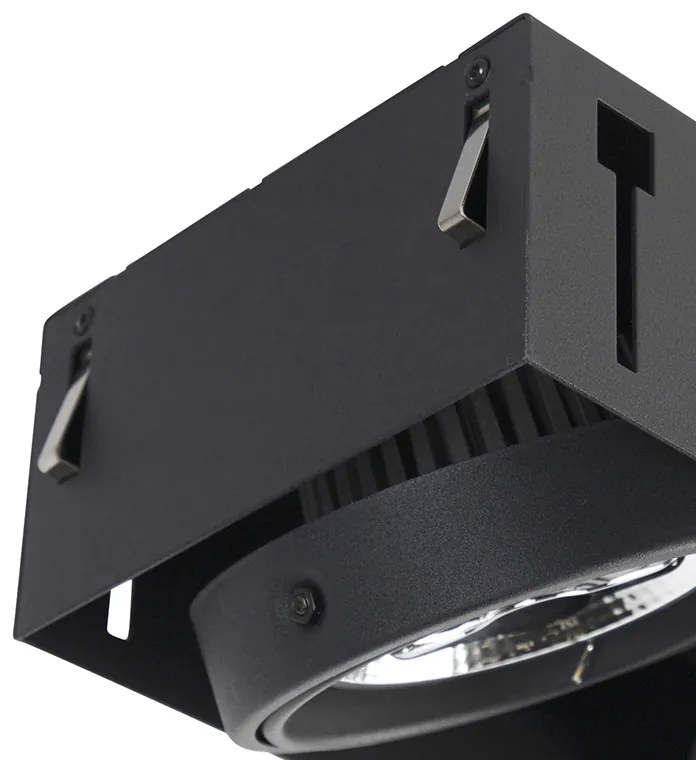 Spot integrat negru AR111 fara rama 3 lumini - Oneon