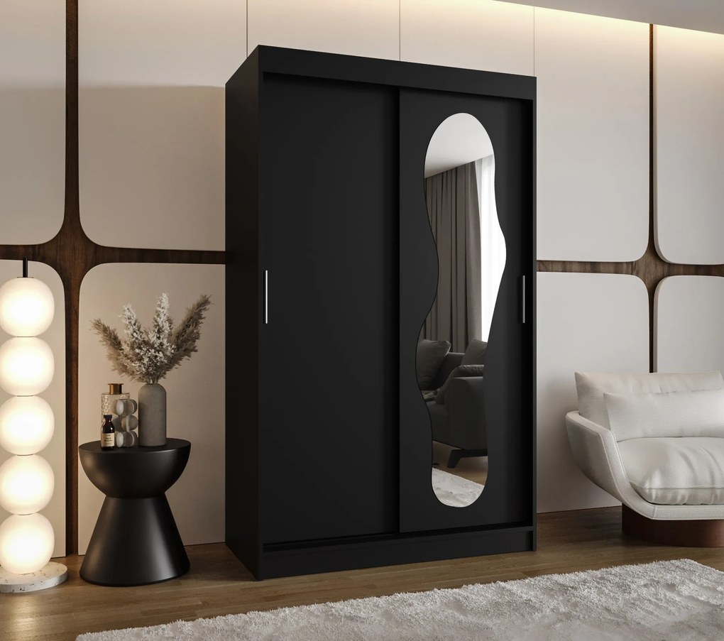 Dulap de haine 120 cm Ulta (Negru). 1126318