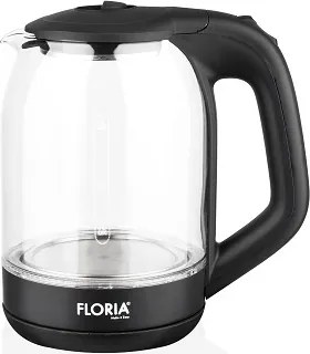 Cana fierbator din sticla FLORIA ZLN3505, Leduri iluminare apa, Putere 1500 W, Capacitate 1.8L