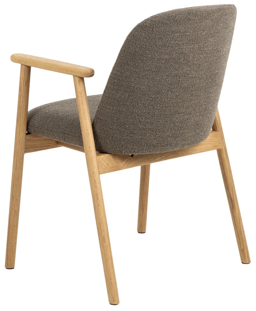 MAZZONI EXPORT RODERIC Maro Taupe (țesătură Monza 40)/cadru stejar uleiat - SCAUN DE LEMN BOUCLÉ PENTRU SUFRAGERIE LIVING BUCĂTĂRIE RETRO