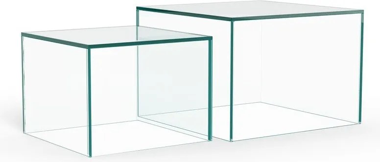 Măsuțe de cafea 2 buc. din sticlă 50x50 cm Dice – Actona