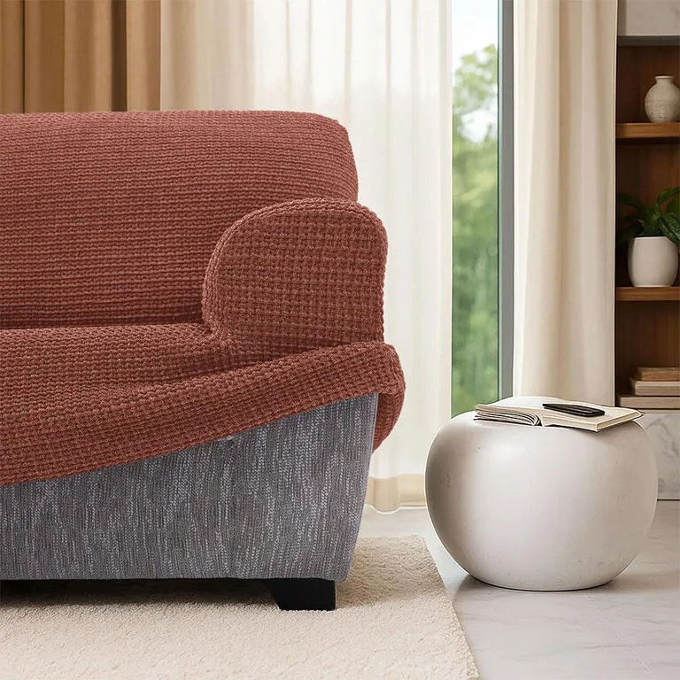 Huse super elastice RUBINIA cărămizii fotoliu (l. 70 - 110 cm)