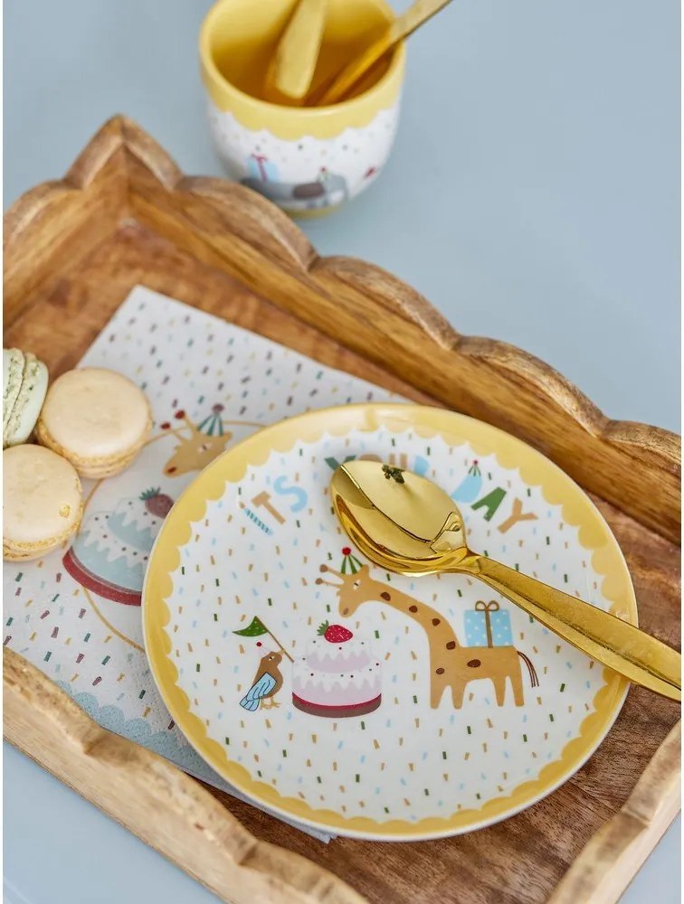 Farfurie pentru copii galbenă/crem din gresie ø 16 cm Celebrate – Bloomingville Mini