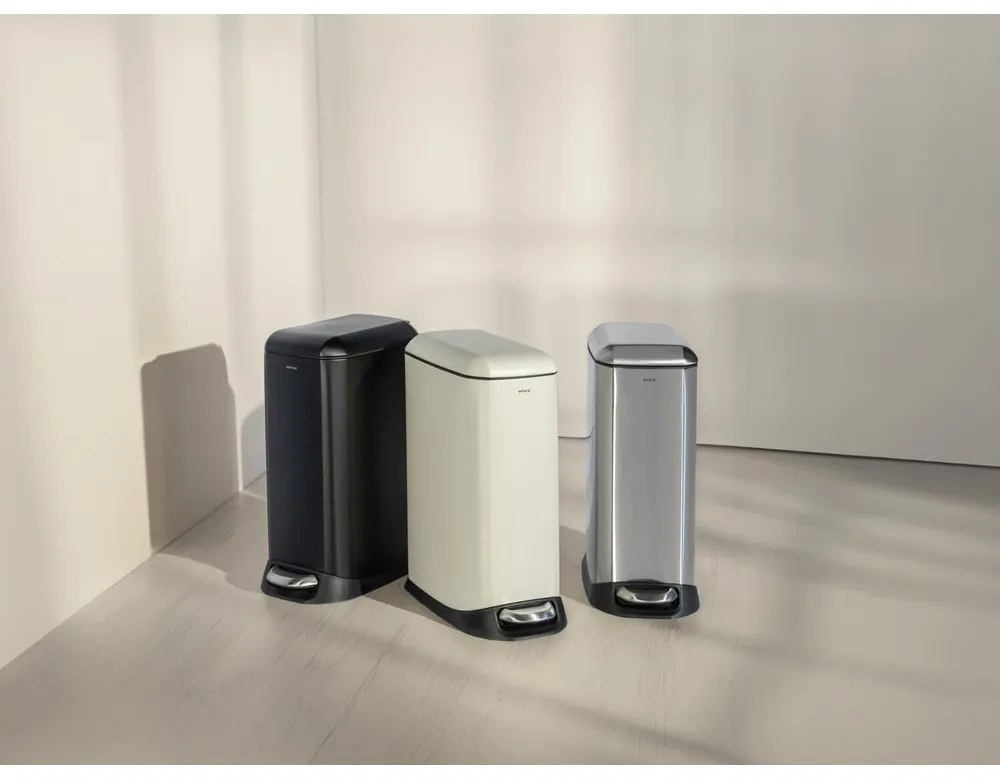 Coș de gunoi argintiu cu pedală din oțel inoxidabil 12 l Design – Wenko