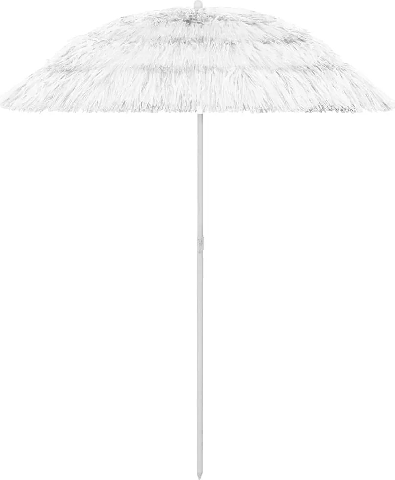 vidaXL Umbrelă de soare de plajă Hawaii, alb, 180 cm