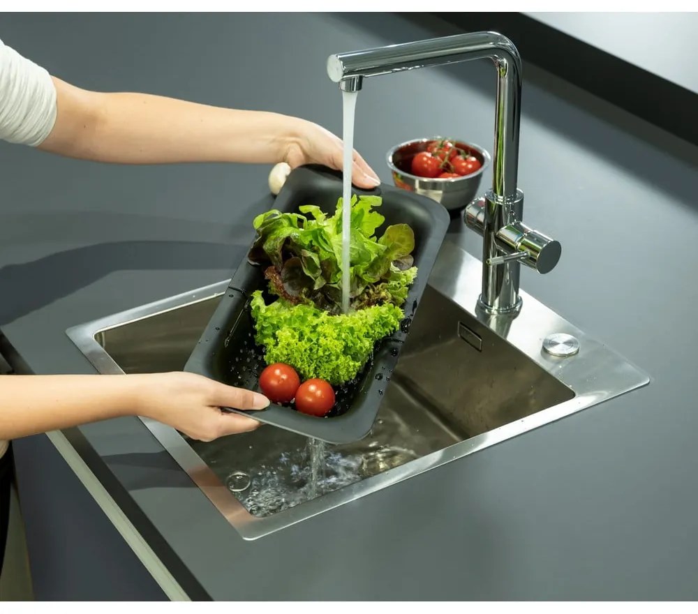 Strecurătoare extensibilă Wenko Black Outdoor Kitchen Sivo, negru