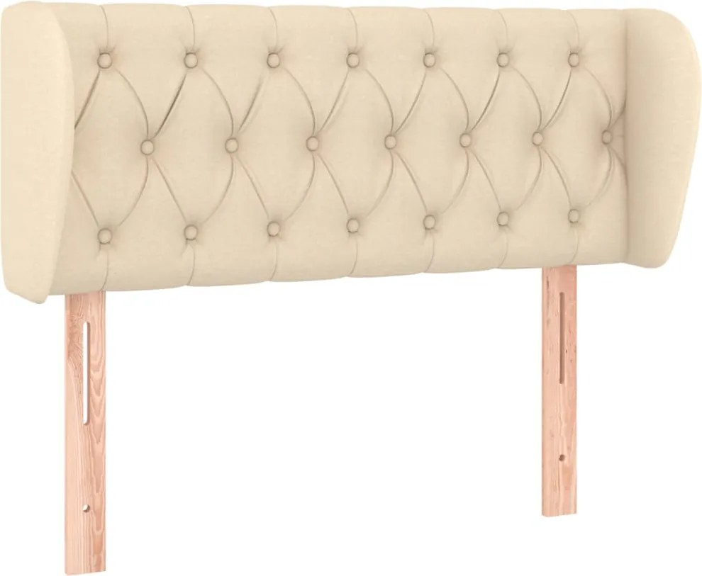 vidaXL Tăblie de pat cu aripioare crem 93x23x78/88 cm textil