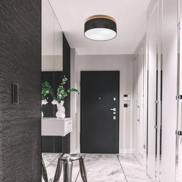 Plafonieră Brilagi BELLADONNA 2xE27/15W/230V d. 40 cm negru/stejar