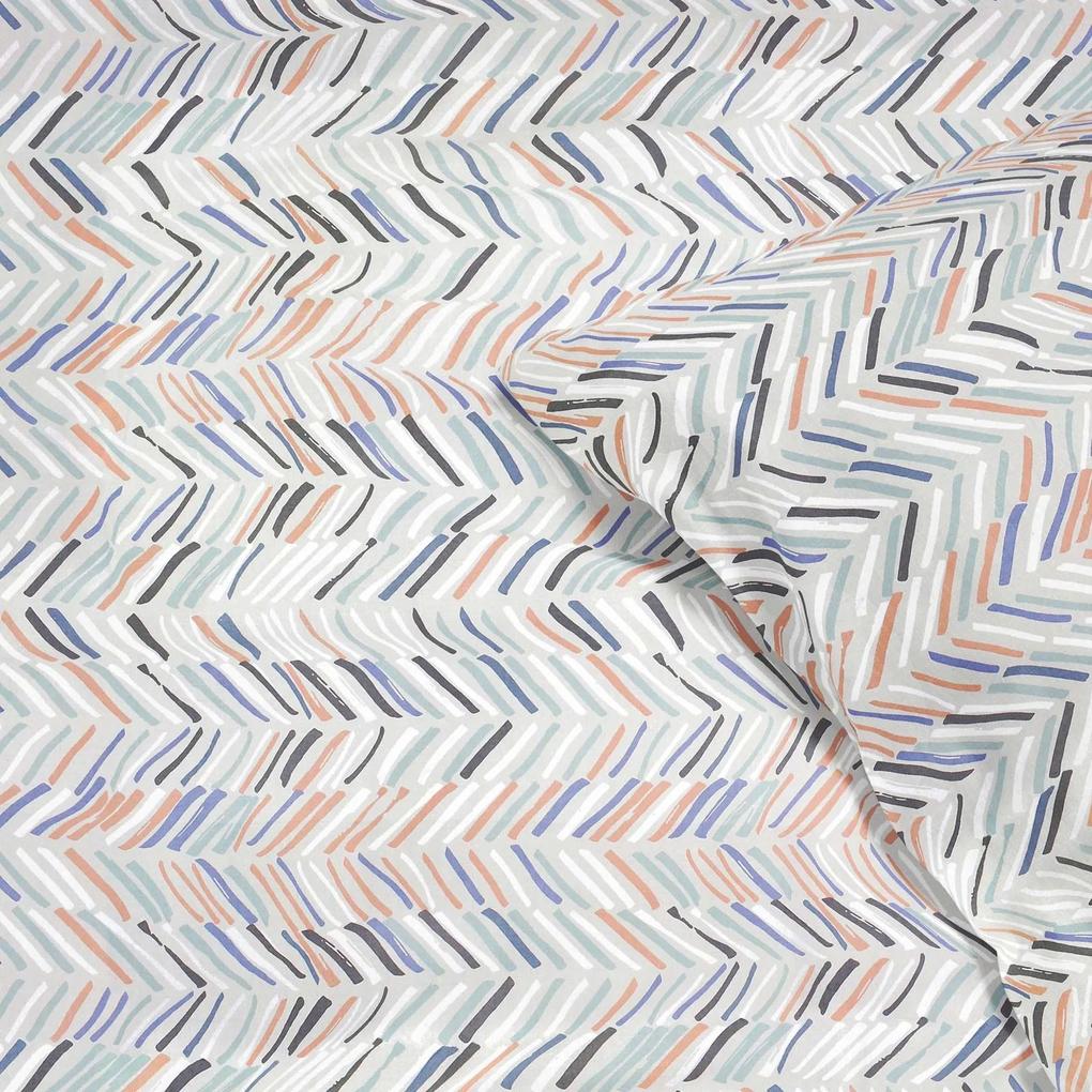 Goldea lenjerie de pat din 100% bumbac - linii pictate 140 x 200 și 50 x 70 cm