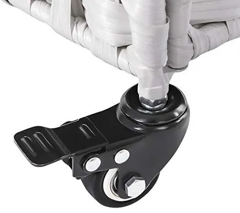 Cos de rufe cu capac si 3 compartimente, polipropilena, alb, Songmics