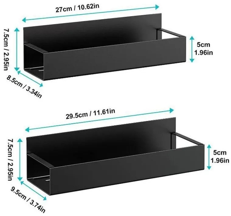 Set 2 etajere Livit Corth, metal negru