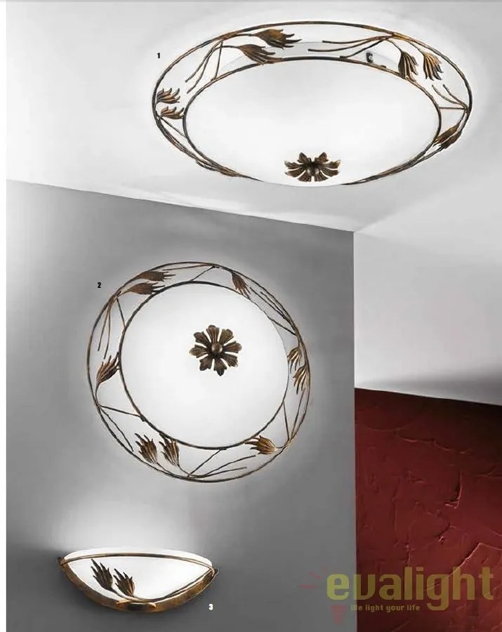 Plafoniera design rustic diametru 40cm Fleur DL 7-509/40 Antik OR
