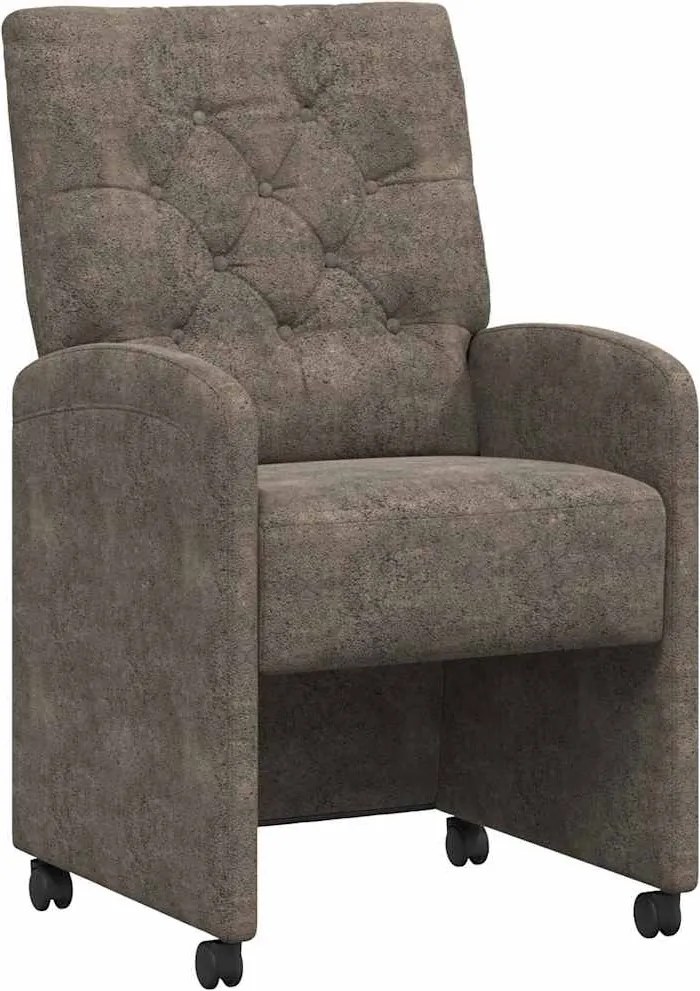 vidaXL Scaune de dining cu roți 2 pcs Gri închis 58 x 67 x 97 cm